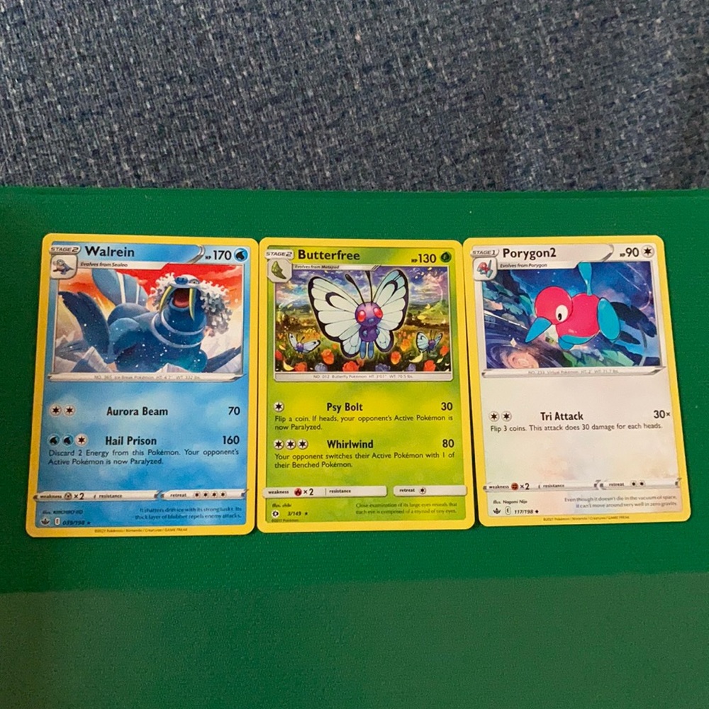 Three Pokémon Cards